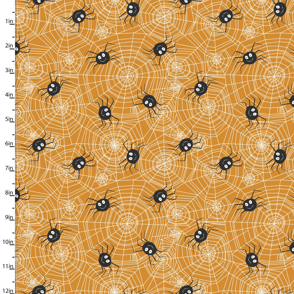 Fabric 3 Wishes Orange Tangled Web Monster Squad by the Quarter Yard 2 ...