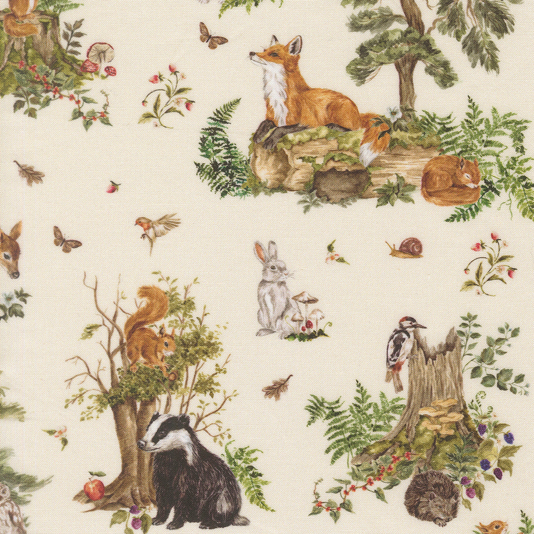 Fabric Moda Eggshell Beneath the Trees Fable and Fern by the Quarter Yard 40060-11