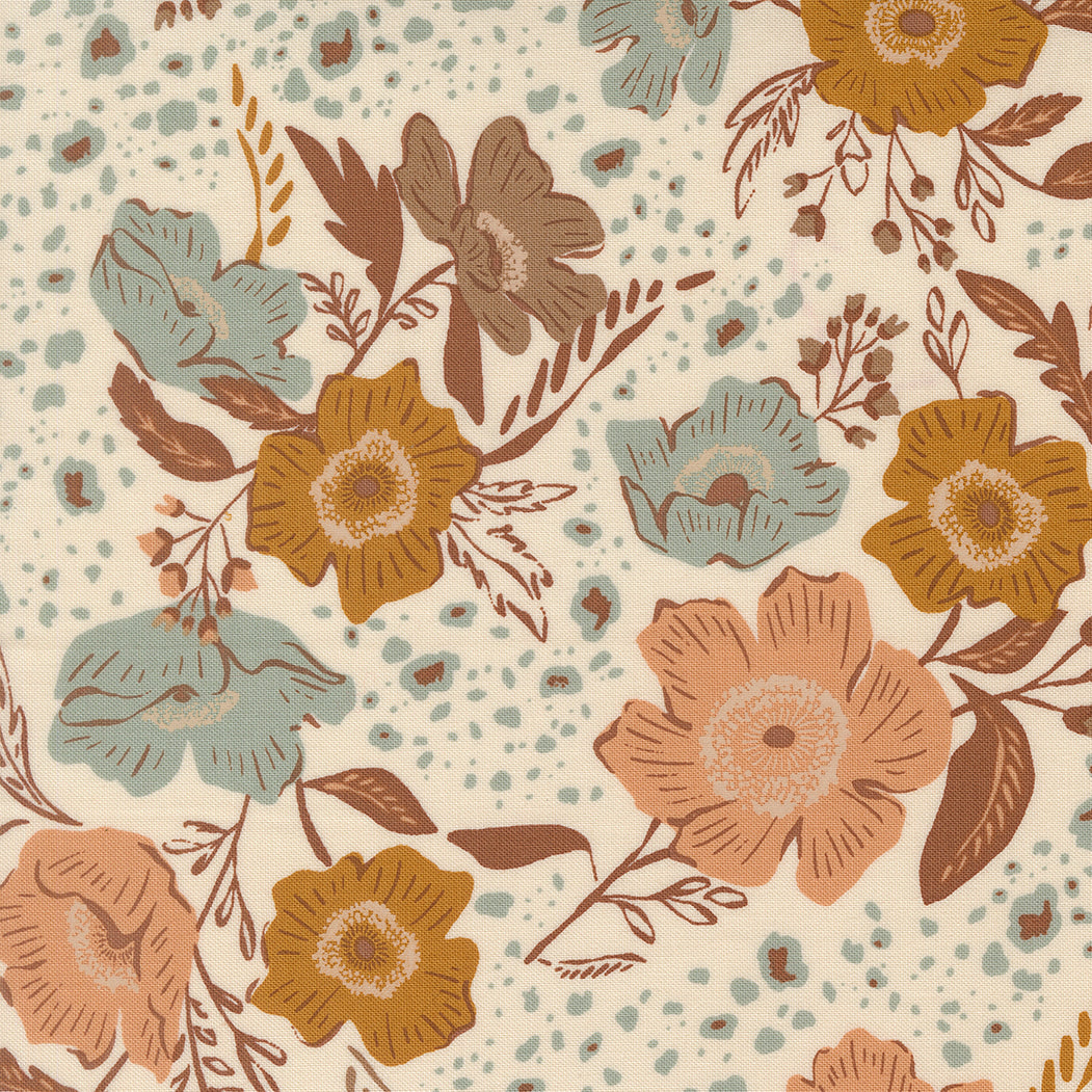 Fabric Moda Eggshell Flora Flourish Wellspring by the Quarter Yard 45670-11