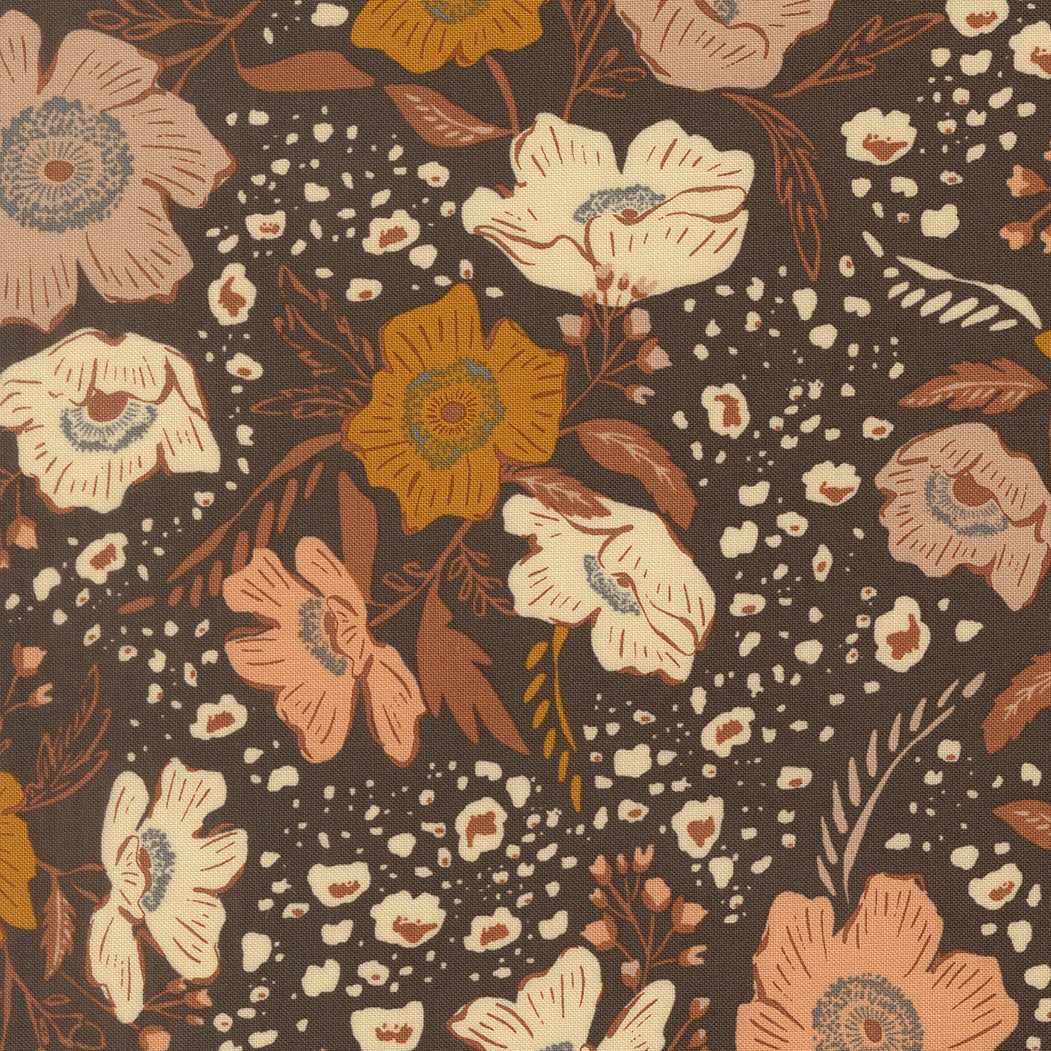Fabric Moda Charcoal Flora Flourish Wellspring by the Quarter Yard 45670-19