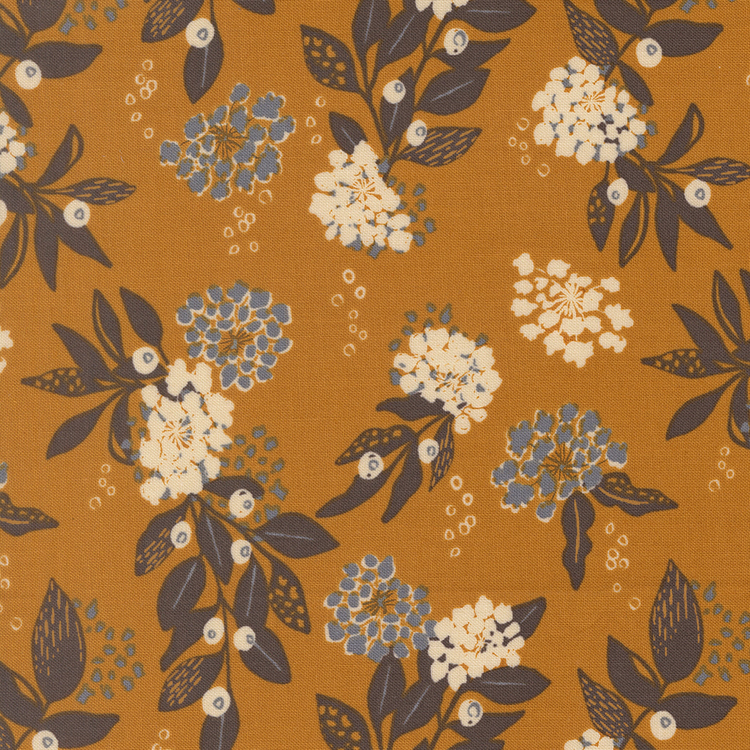 Fabric Moda Caramel Inflorescence Florals Wellspring by the Quarter Yard 45671-15