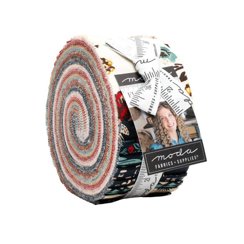 Fabric Moda Precuts Flora + Thread 2.5" Strip Jelly Roll 45680JR