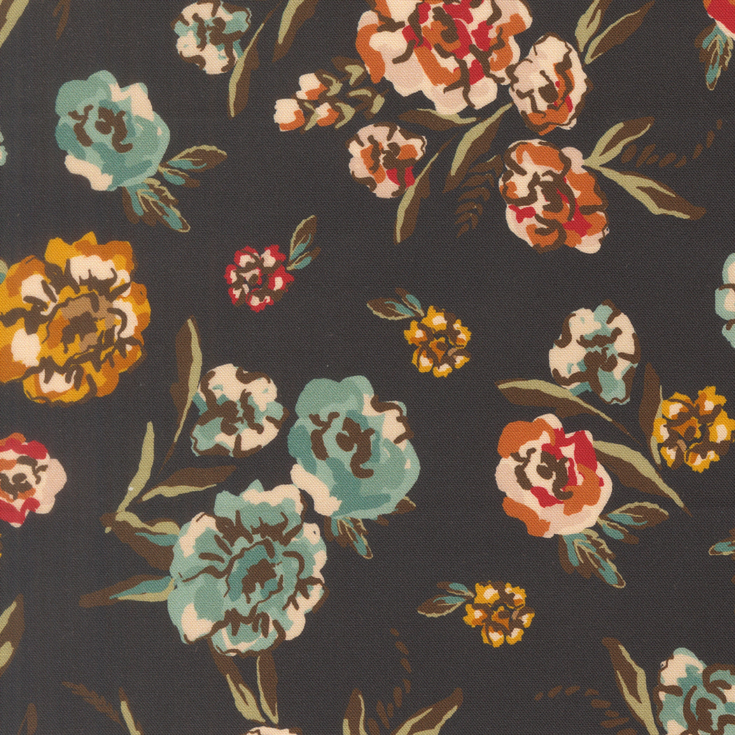 Fabric Moda Midnight Brushed Bouquet Flora + Thread by the Quarter Yard 45680-16