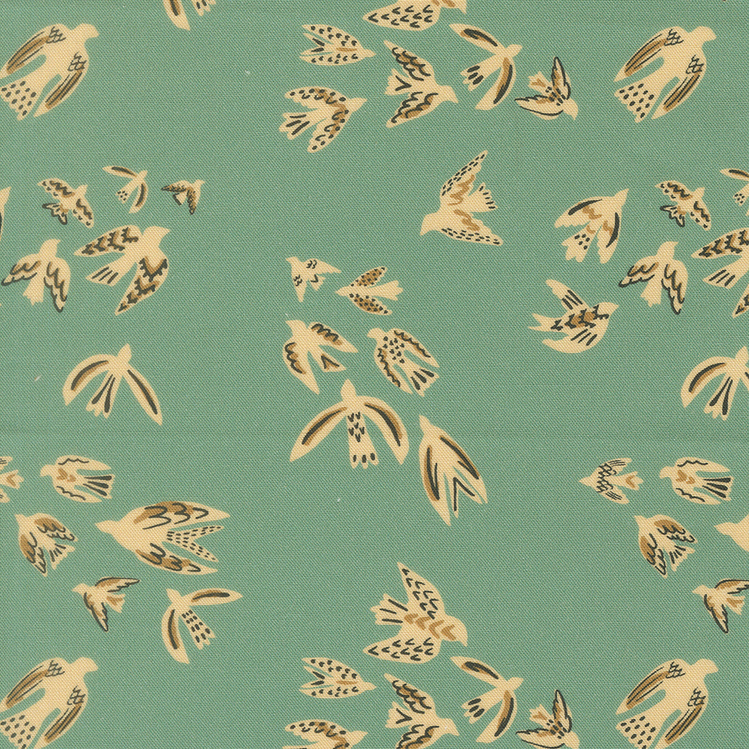 Fabric Moda Teal On A Wing Flora + Thread by the Quarter Yard 45682-16