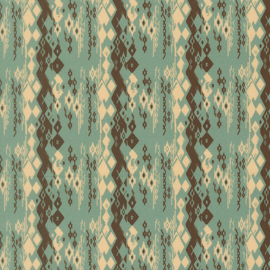 Fabric Moda Teal Wander Weave Flora + Thread by the Quarter Yard 45685-16