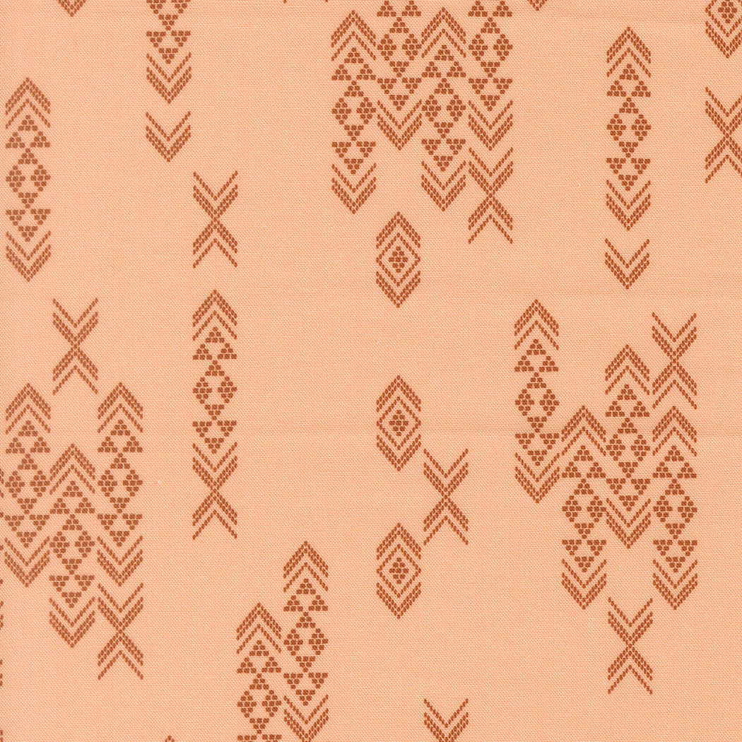 Fabric Moda Peach Geometric Flora + Thread by the Quarter Yard 45686-12