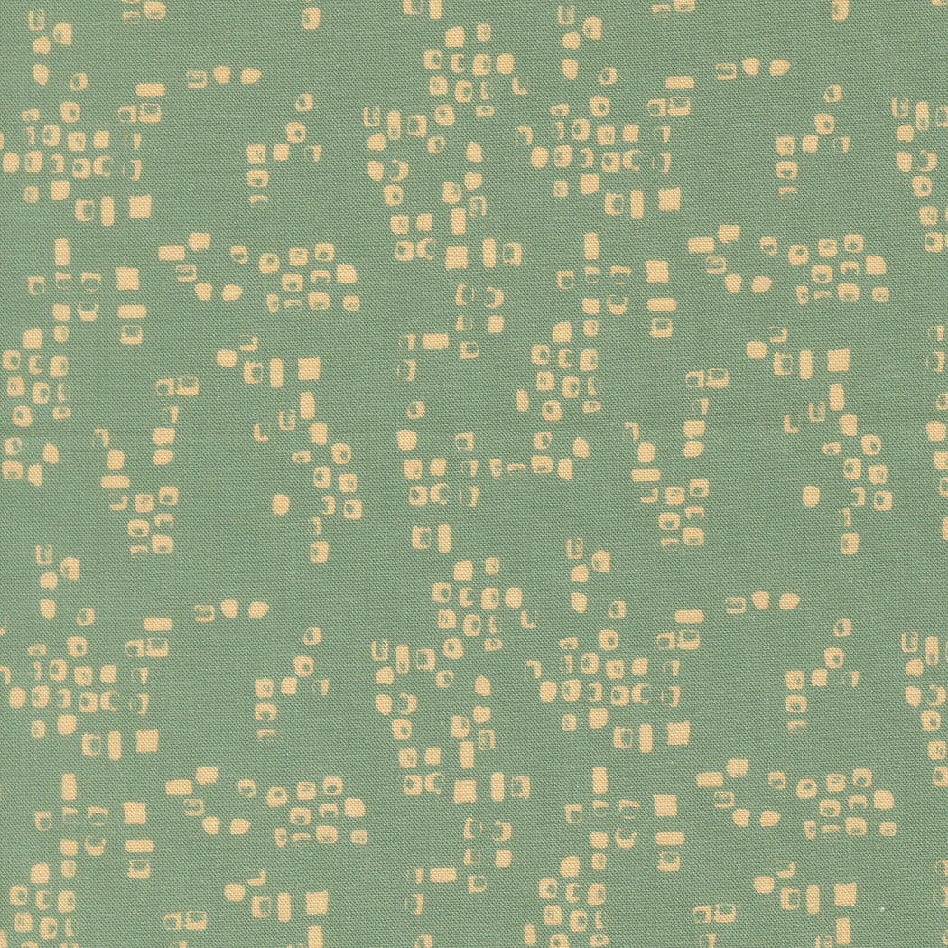 Fabric Moda Teal Squares Flora + Thread by the Quarter Yard 45687-17