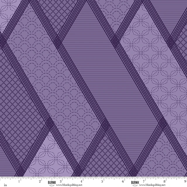 Fabric Blank Quilting Lavender Stitched Geometric Linear Dream 108" Wide Back by the Quarter Yard 4734-55