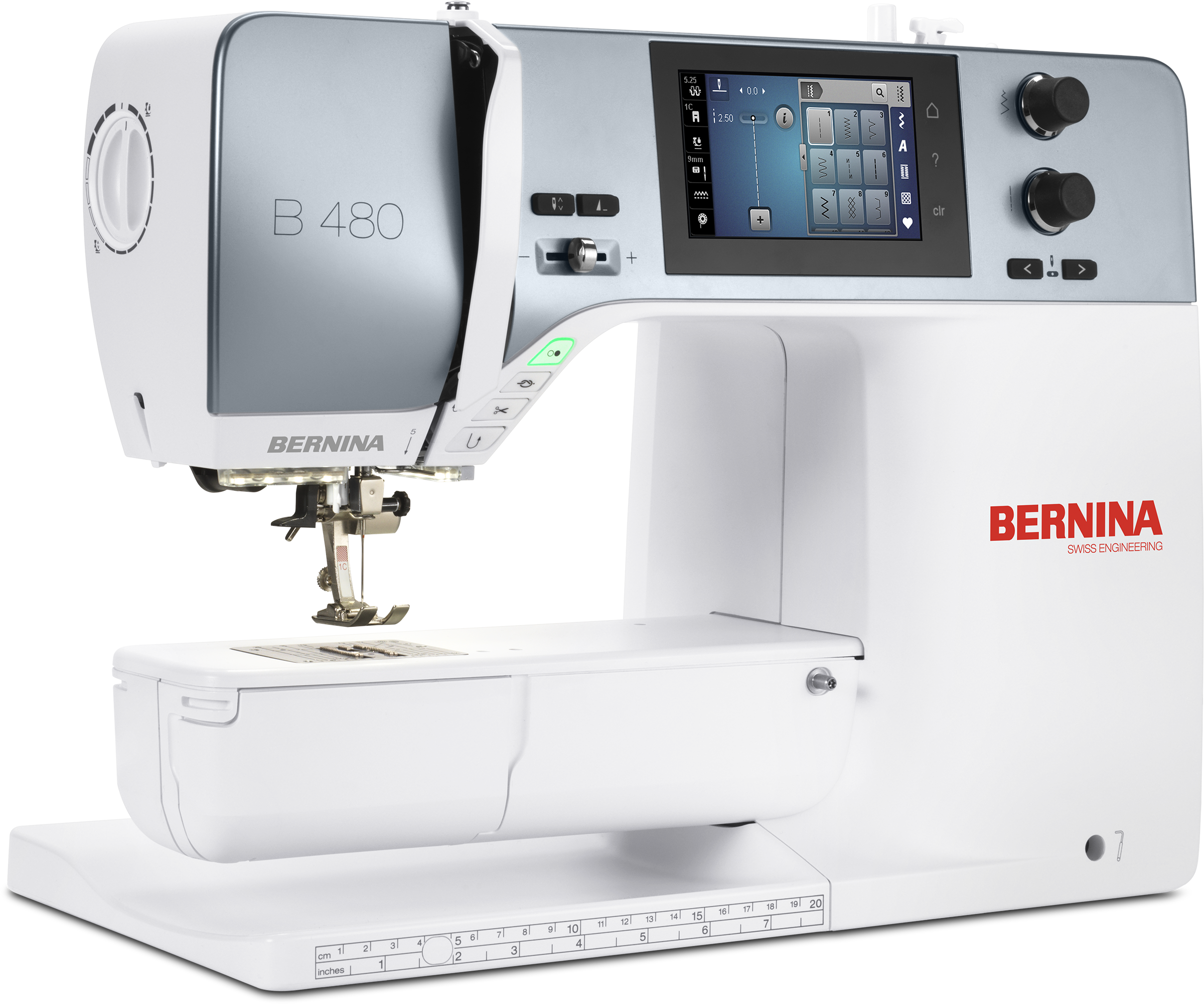 angled image of the BERNINA 480 Sewing Machine