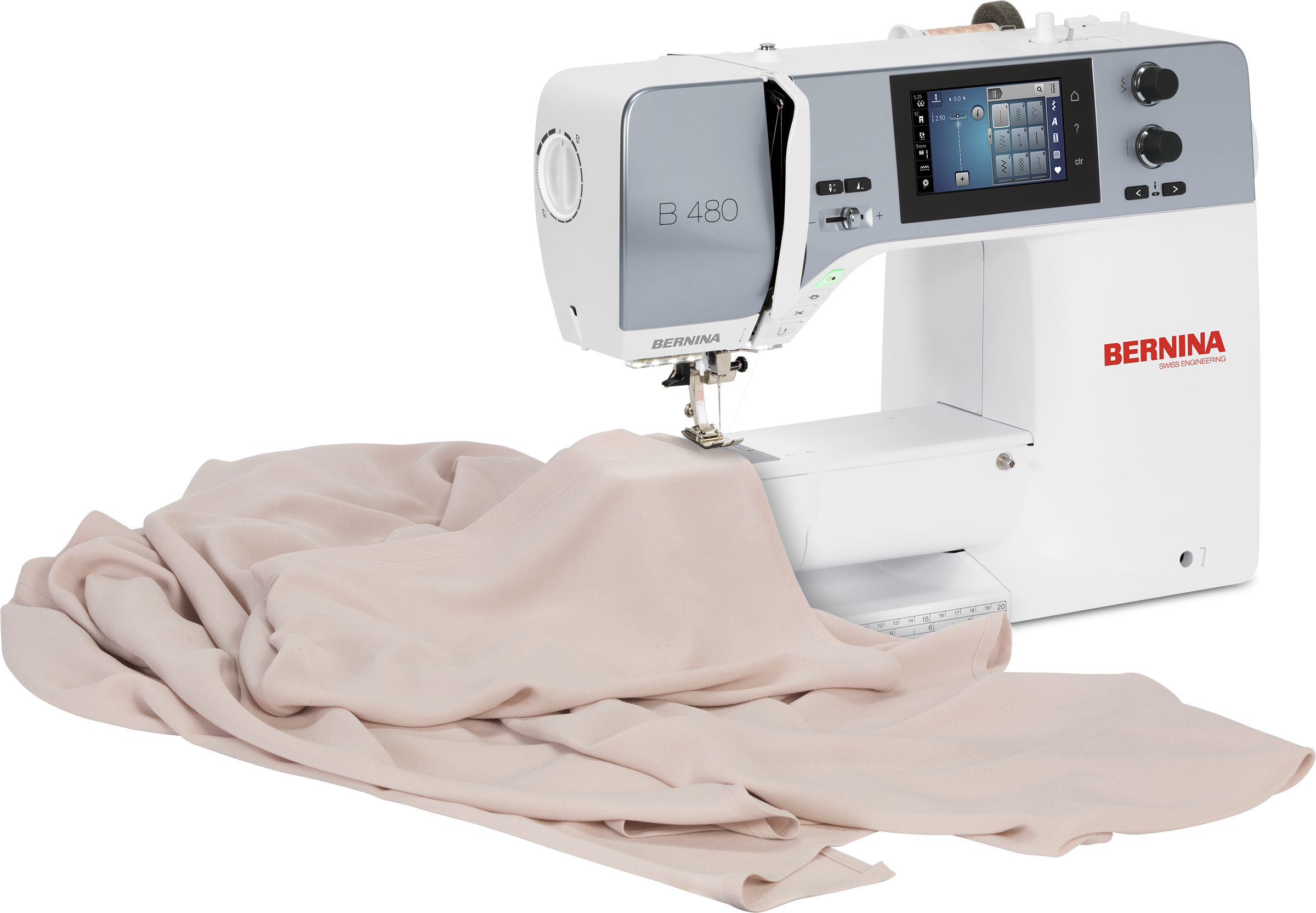 image of the BERNINA 480 Sewing Machine with a sewing project