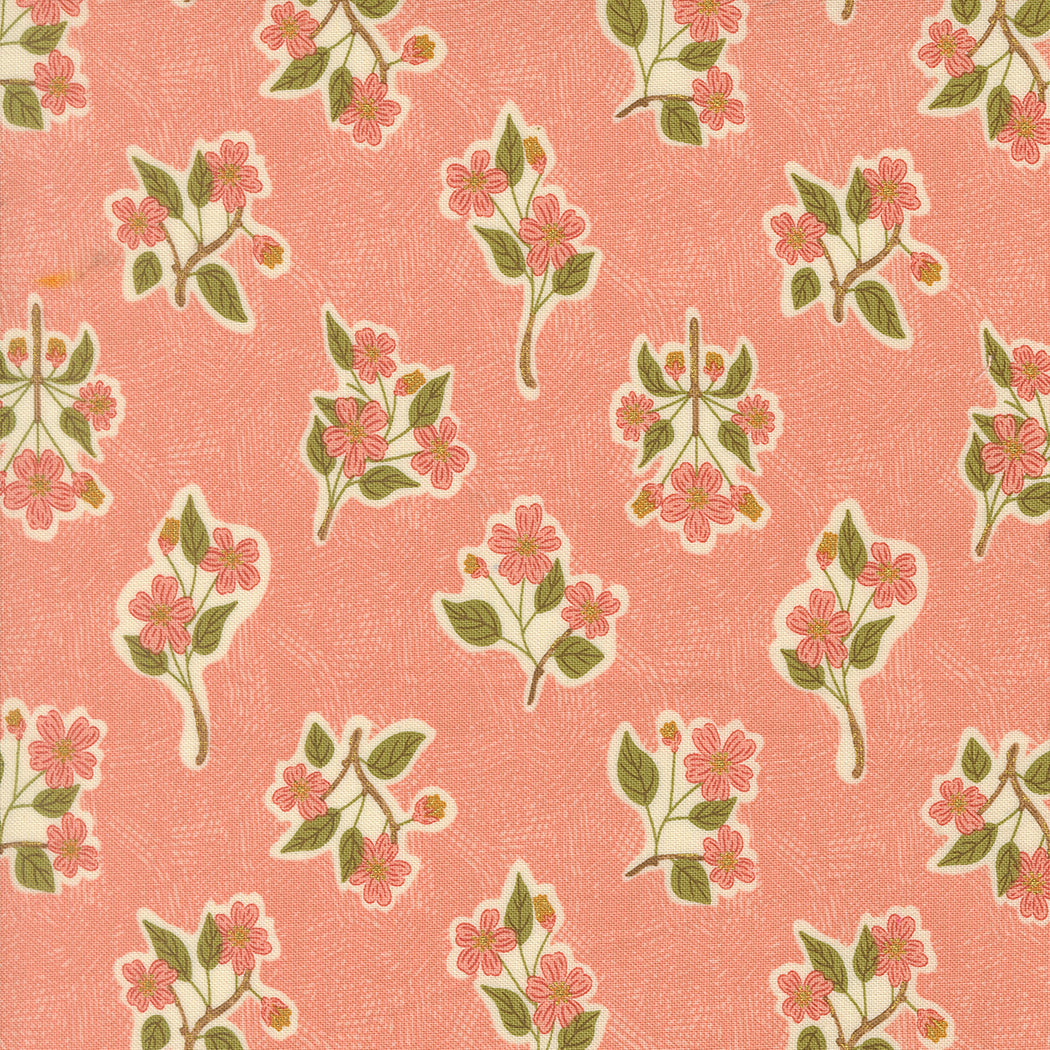 Fabric Moda Zinnia Apple Blossom Metallic Ladybug Whimsy by the Quarter Yard 48443-16M