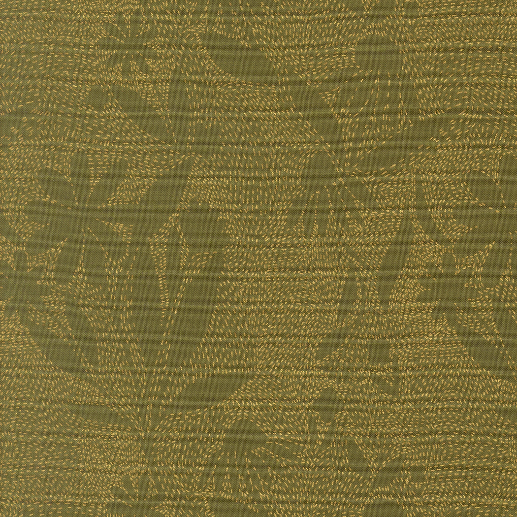 Fabric Moda Grass Outlines Metallic Ladybug Whimsy by the Quarter Yard 48445-17M