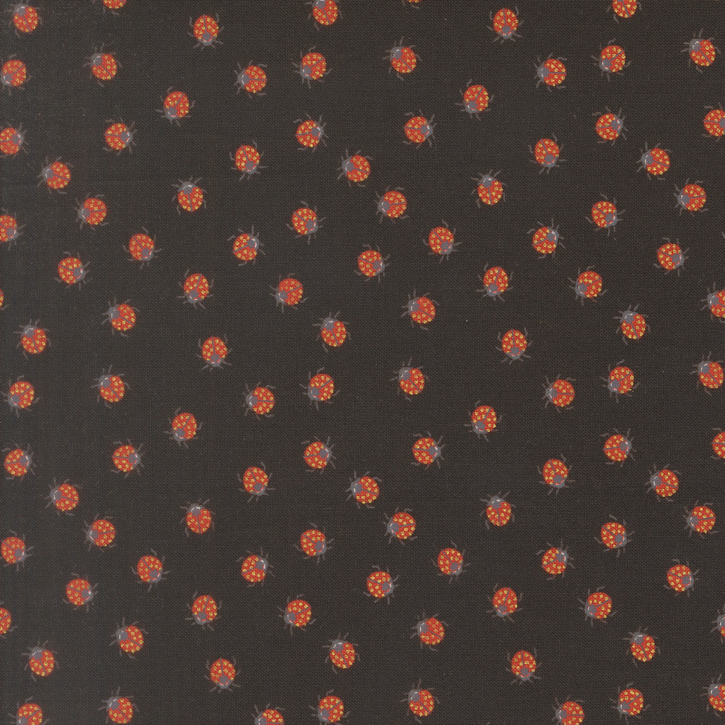 Fabric Moda Midnight Little Ladybugs Metallic Ladybug Whimsy by the Quarter Yard 48446-18M