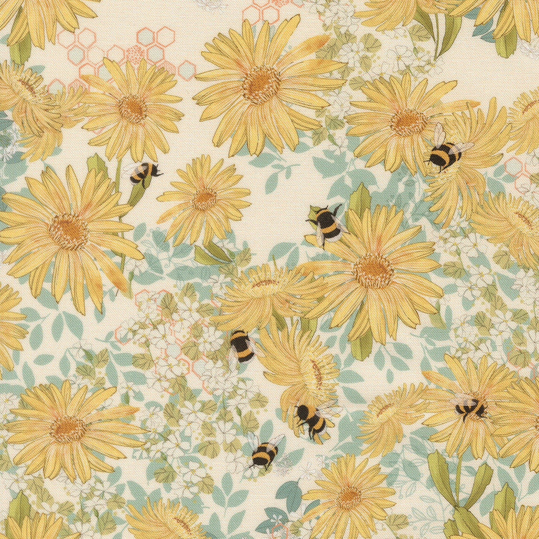 Fabric Moda Cloud Daisies Pollinators by the Quarter Yard 48811-11
