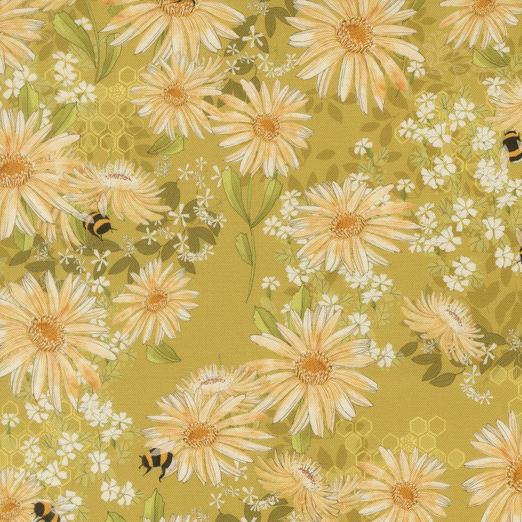 Fabric Moda Golden Daisies Pollinators by the Quarter Yard 48811-14