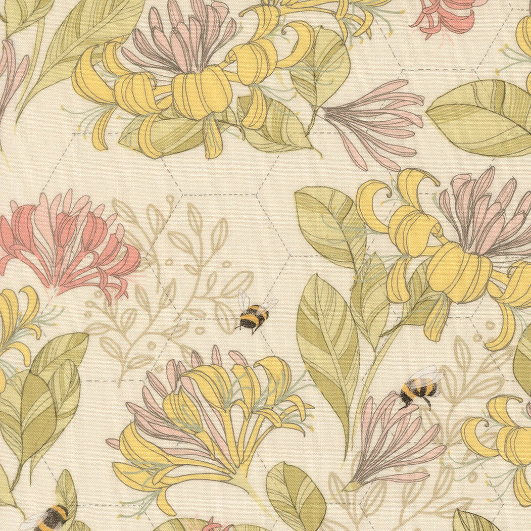Fabric Moda Cloud Honeysuckle Pollinators by the Quarter Yard 48812-11