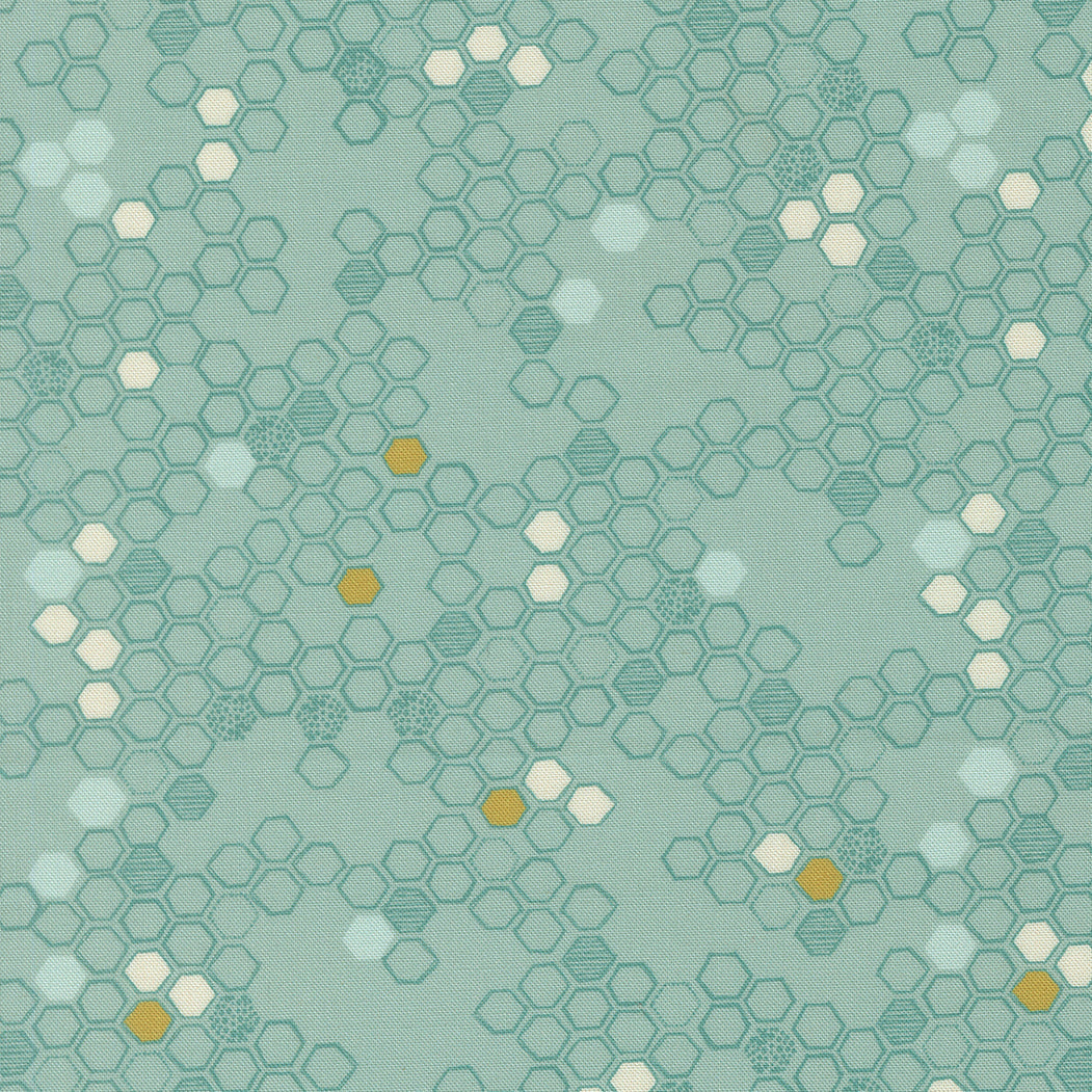 Fabric Moda Stream Honeycomb Pollinators by the Quarter Yard 48815-16