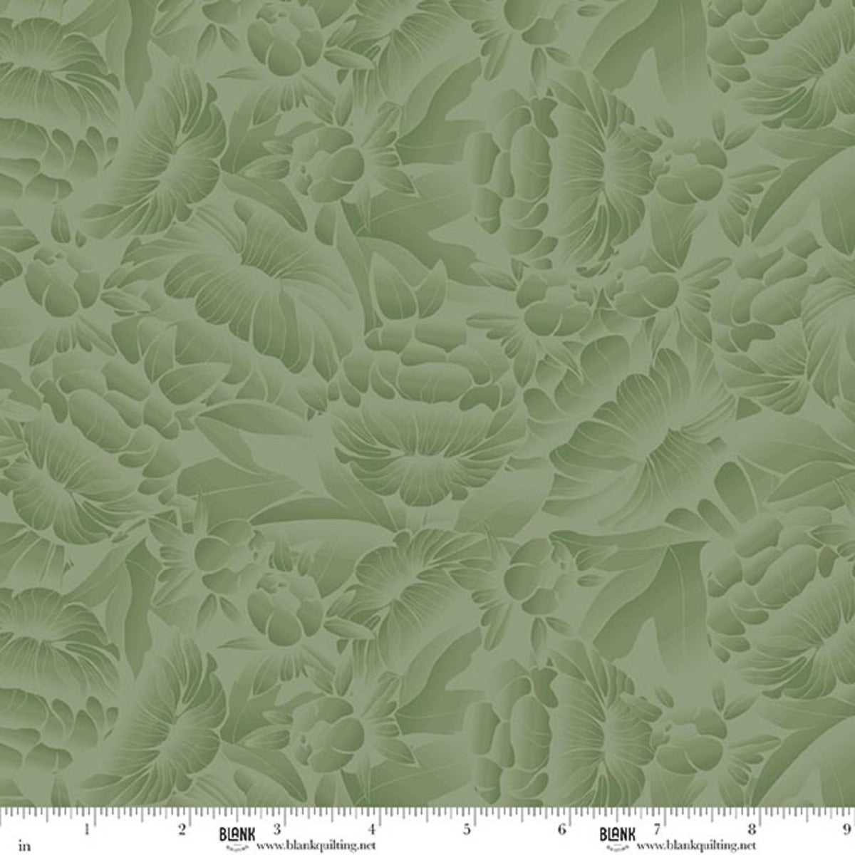Fabric Blank Quilting Olive Green Ombre Floral Florique 118" Wide Back by the Quarter Yard 4895-66