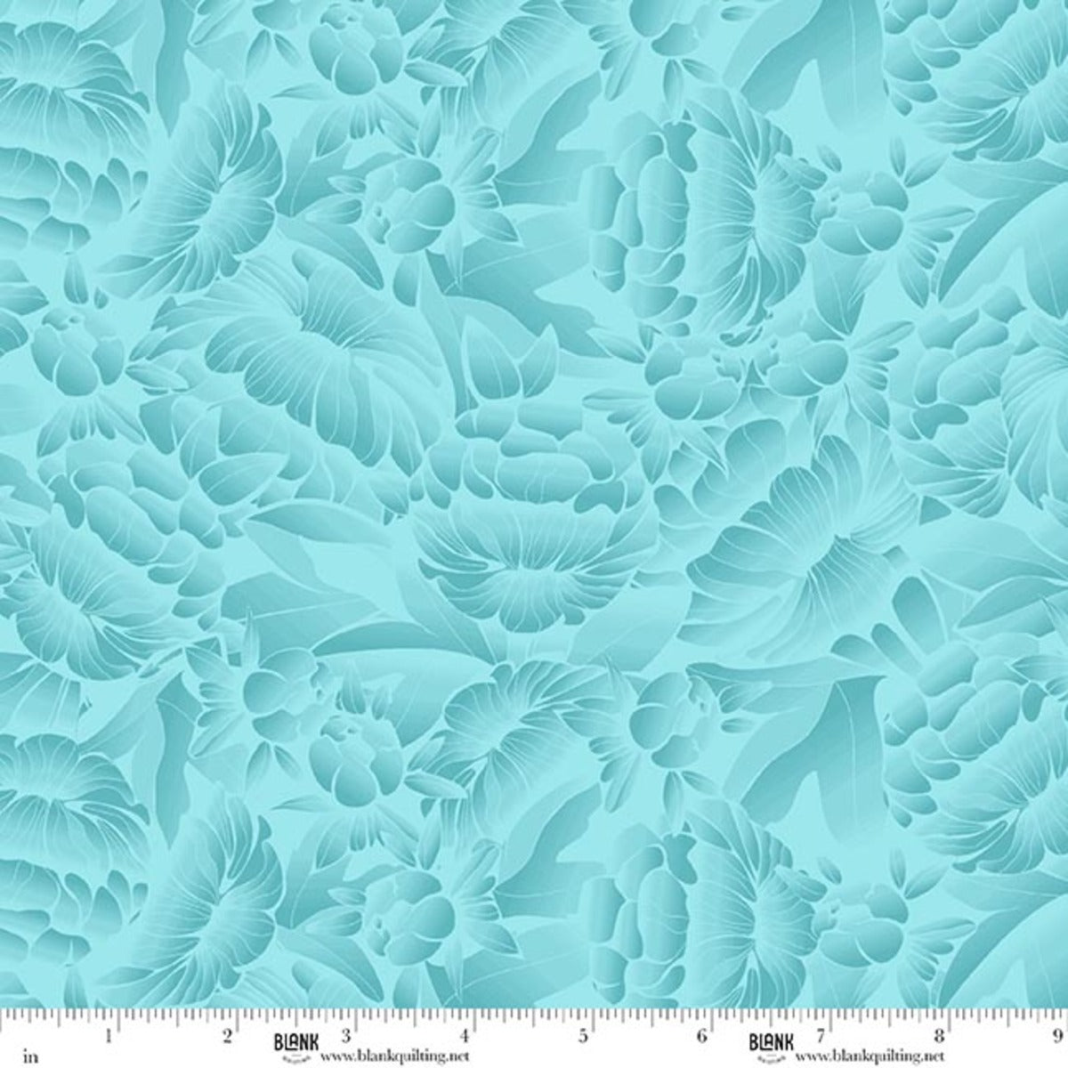 Fabric Blank Quilting Aqua Ombre Floral Florique 118" Wide Back by the Quarter Yard 4895-75