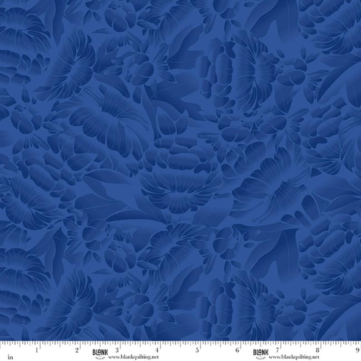 Fabric Blank Quilting Dark Blue Ombre Floral Florique 118" Wide Back by the Quarter Yard 4895-77