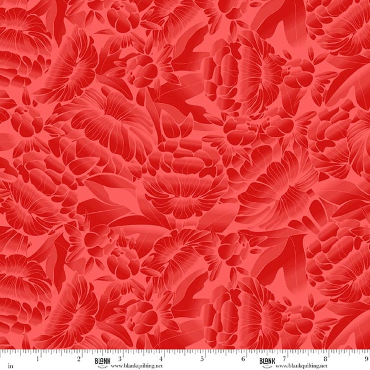 Fabric Blank Quilting Cherry Red Ombre Floral Florique 118" Wide Back by the Quarter Yard 4895-88