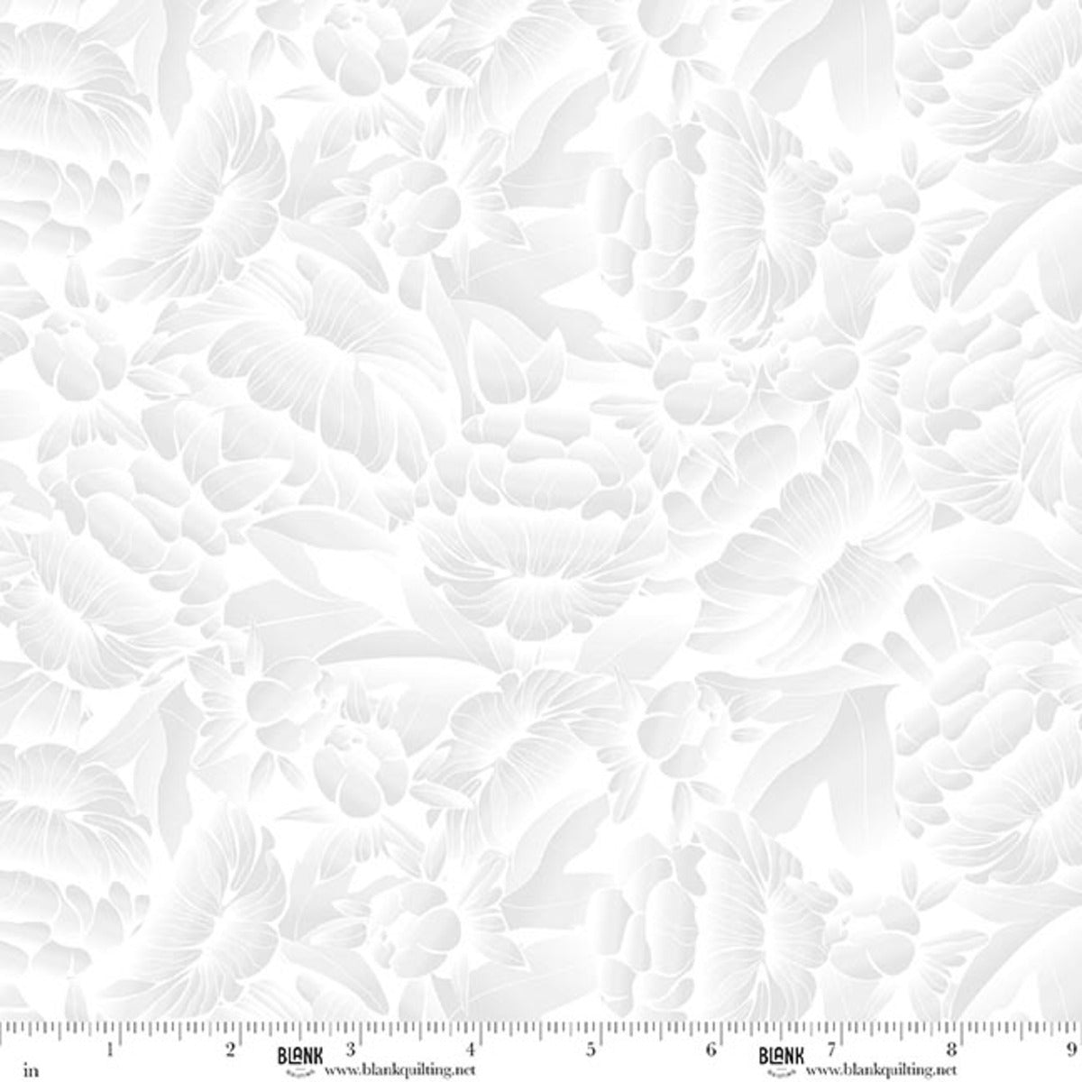 Fabric Blank Quilting White Ombre Floral Florique 118" Wide Back by the Quarter Yard 4895-95