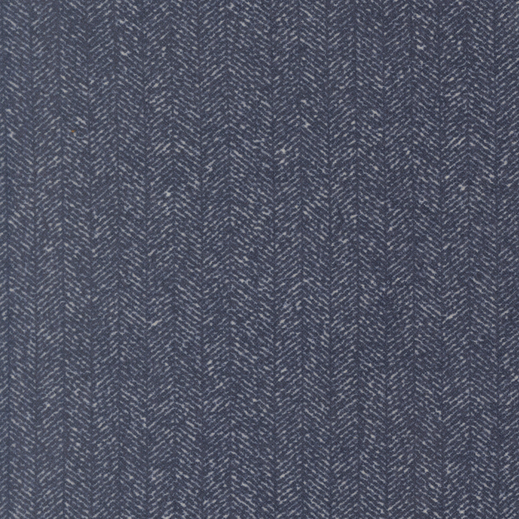 Fabric Moda Navy Herringbone Flannel Gathering Basics by the Quarter Yard 49342-14F