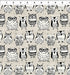 Fabric In The Beginning Taupe Owls Sketchbook Prints by the Quarter Yard 4SK-1