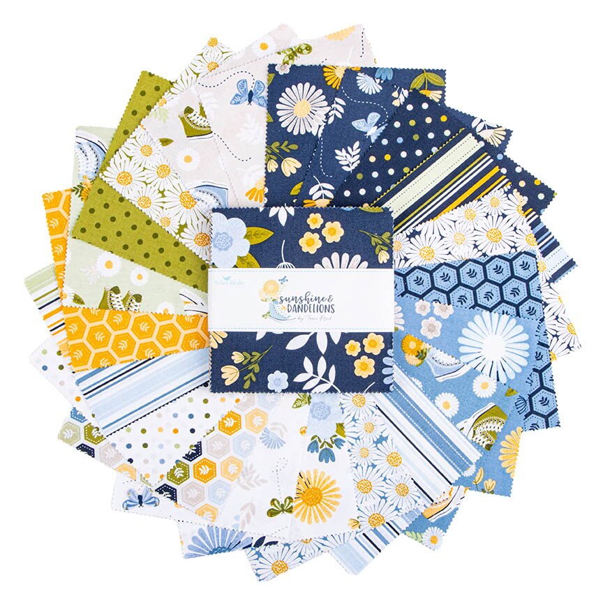 Fabric Riley Blake Precuts Sunshine & Dandelions 5" Stacker 5-17920-42