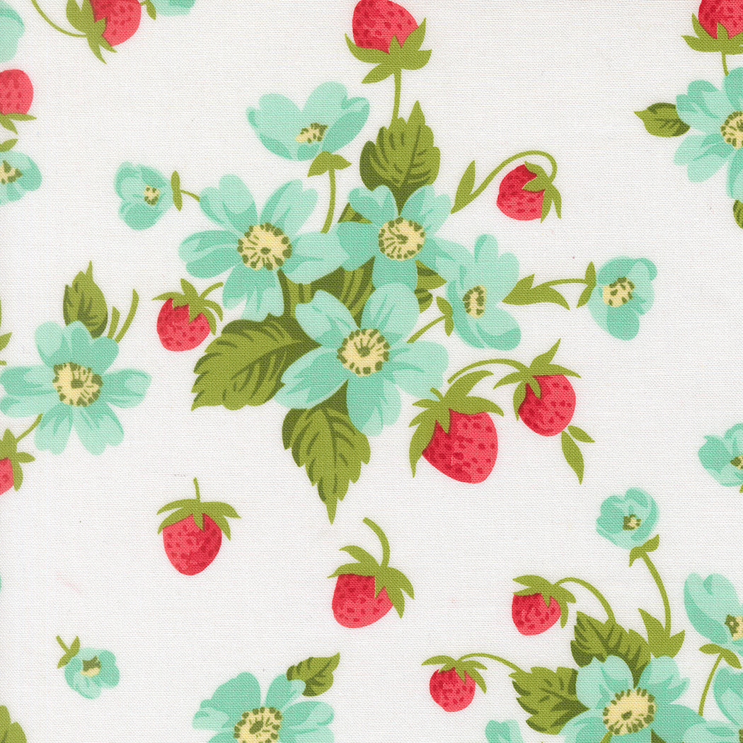Fabric Moda White In Bloom Bloomsberry by the Quarter Yard 55350-11