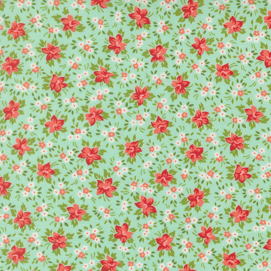 Fabric Moda Aqua Marylebone Bloomsberry by the Quarter Yard 55353-13