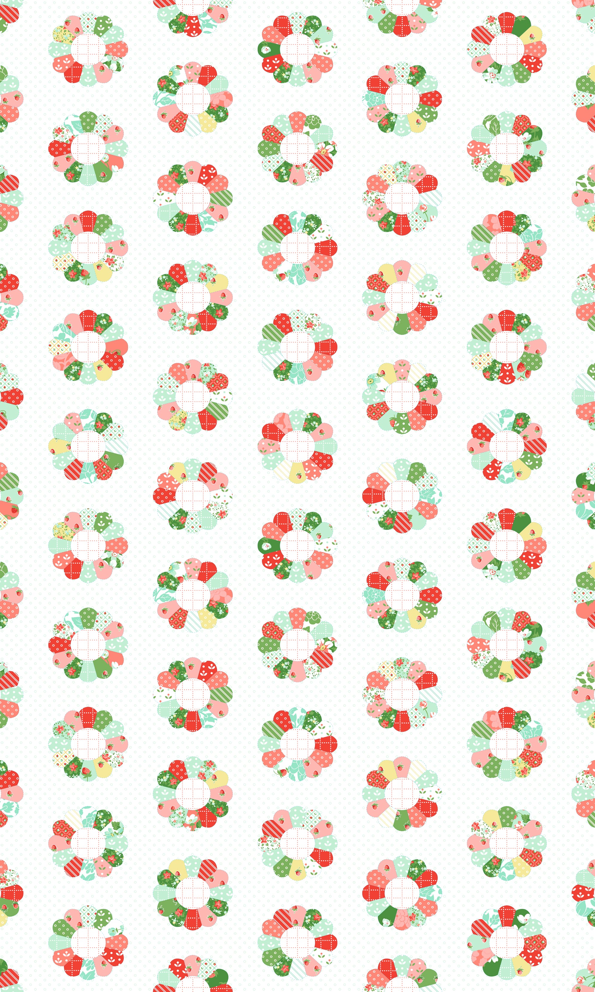 Fabric Moda Multi Bloom Patchwork Cheater Bloomsberry 36" Quilt Panel 55359-11