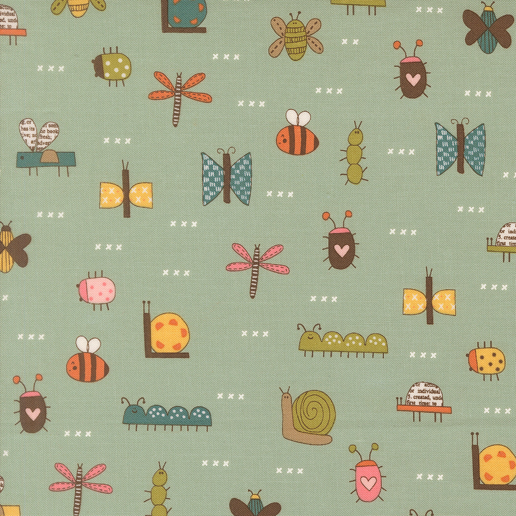Fabric Moda Sky The Bugs Bug Collector by the Quarter Yard 55731-12