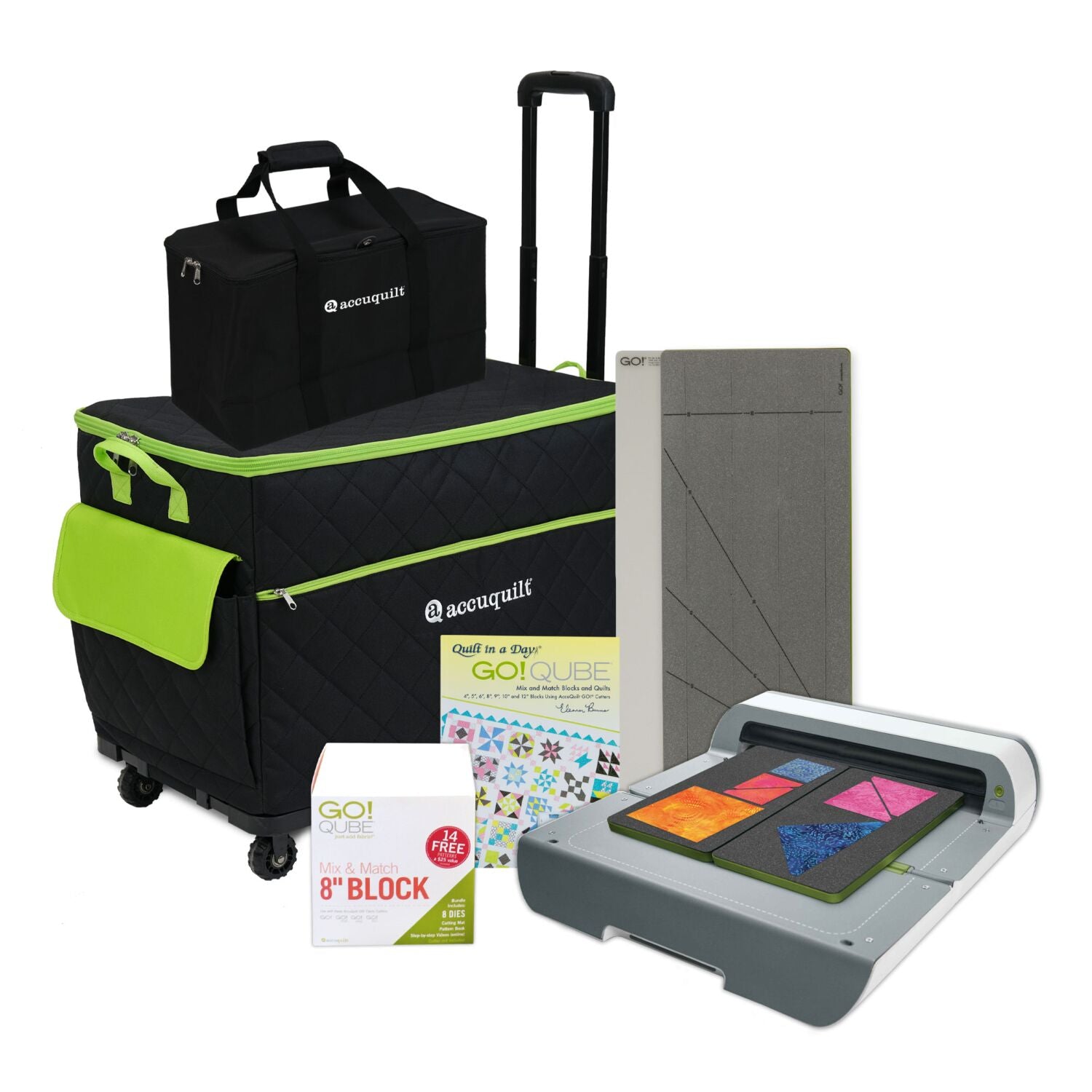 AccuQuilt Ready Set GO! Big Ultimate Fabric Cutting System + Travel Totes 56498