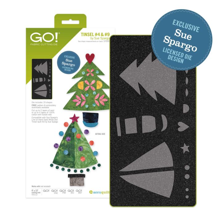 AccuQuilt GO! Tinsel #4 & #9 Die by Sue Spargo 57005