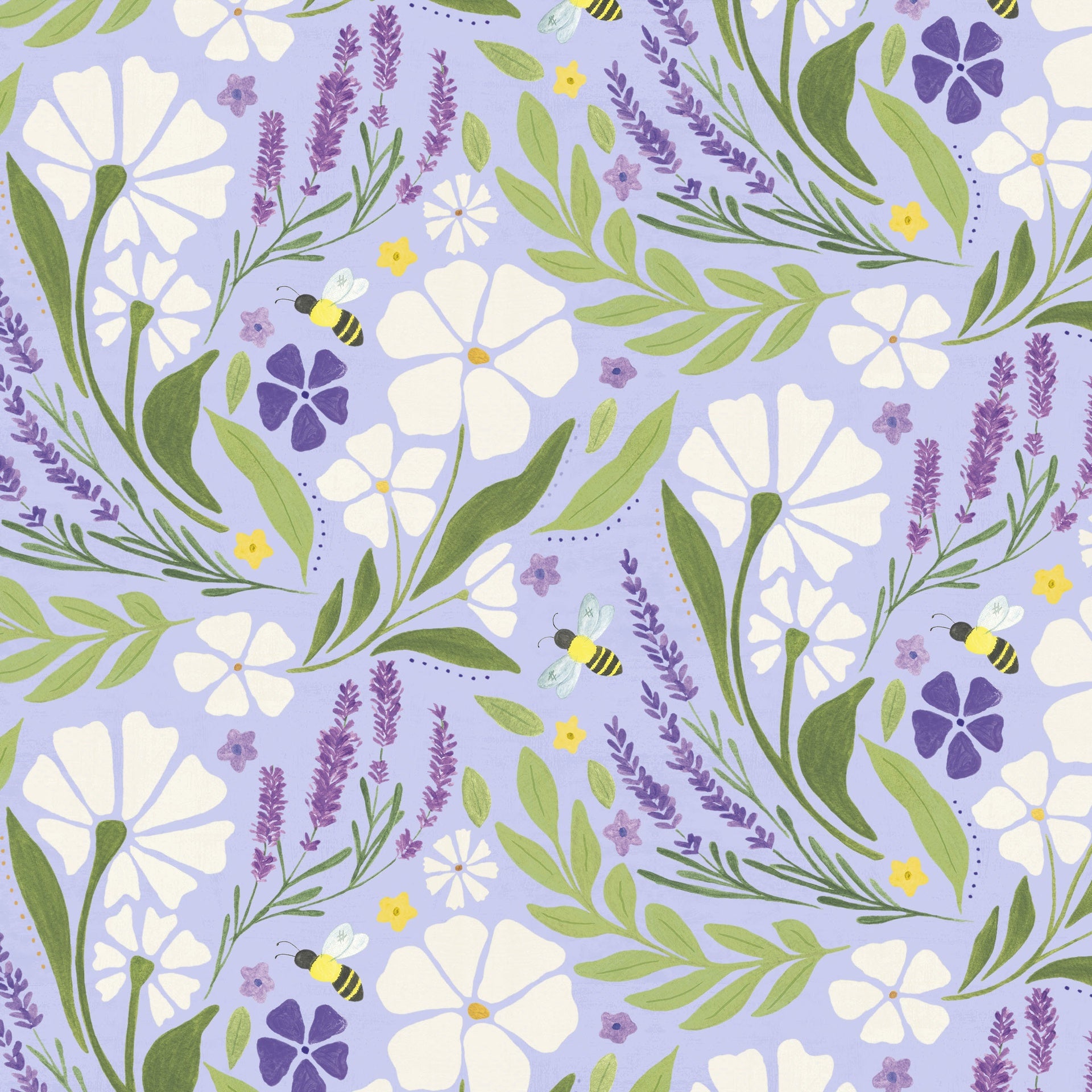 Fabric Lumin Tide + Loom Purple Large Floral Lavender Whimsy by the Quarter Yard T115-001-618