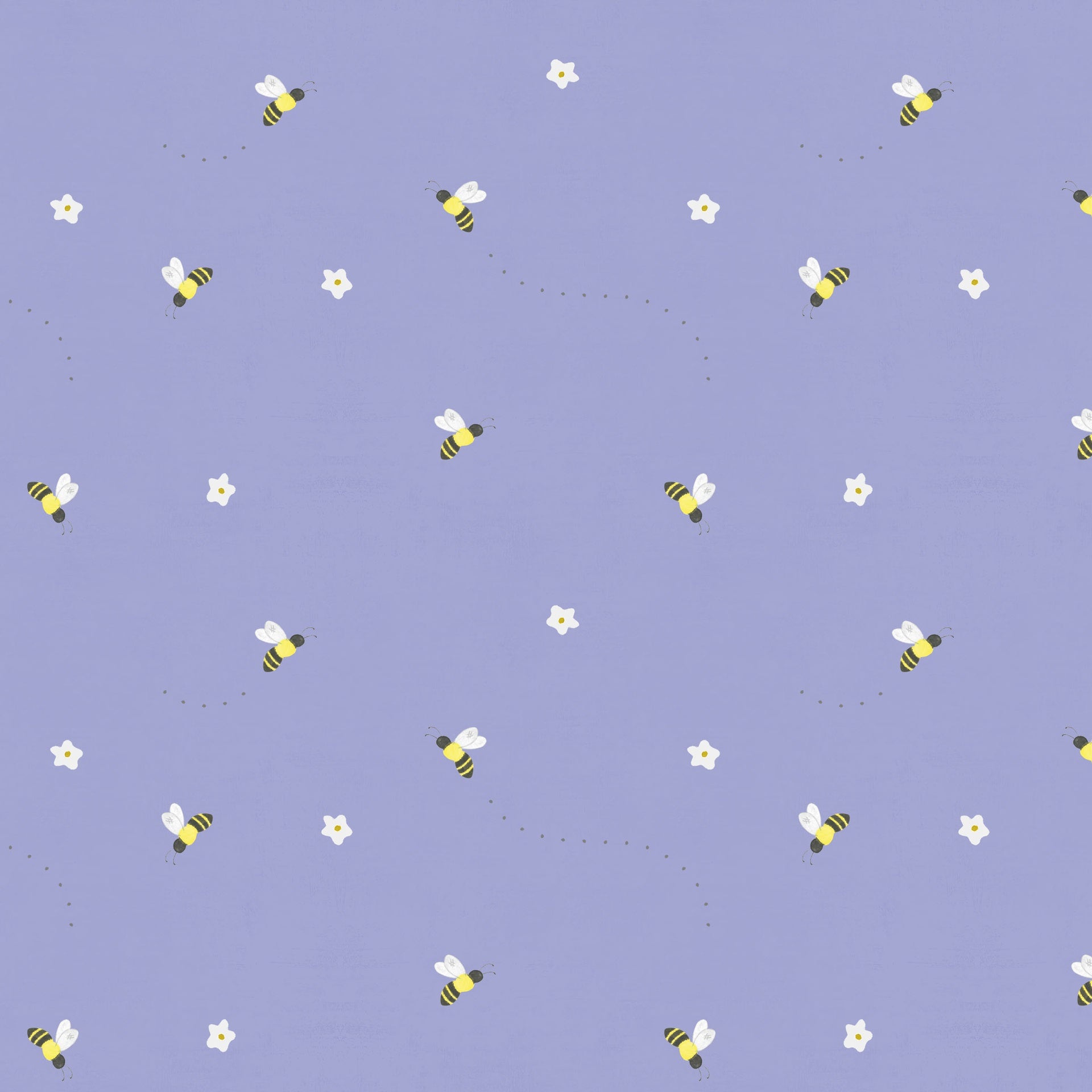 Fabric Lumin Tide + Loom Purple Bees Lavender Whimsy by the Quarter Yard T115-005-639