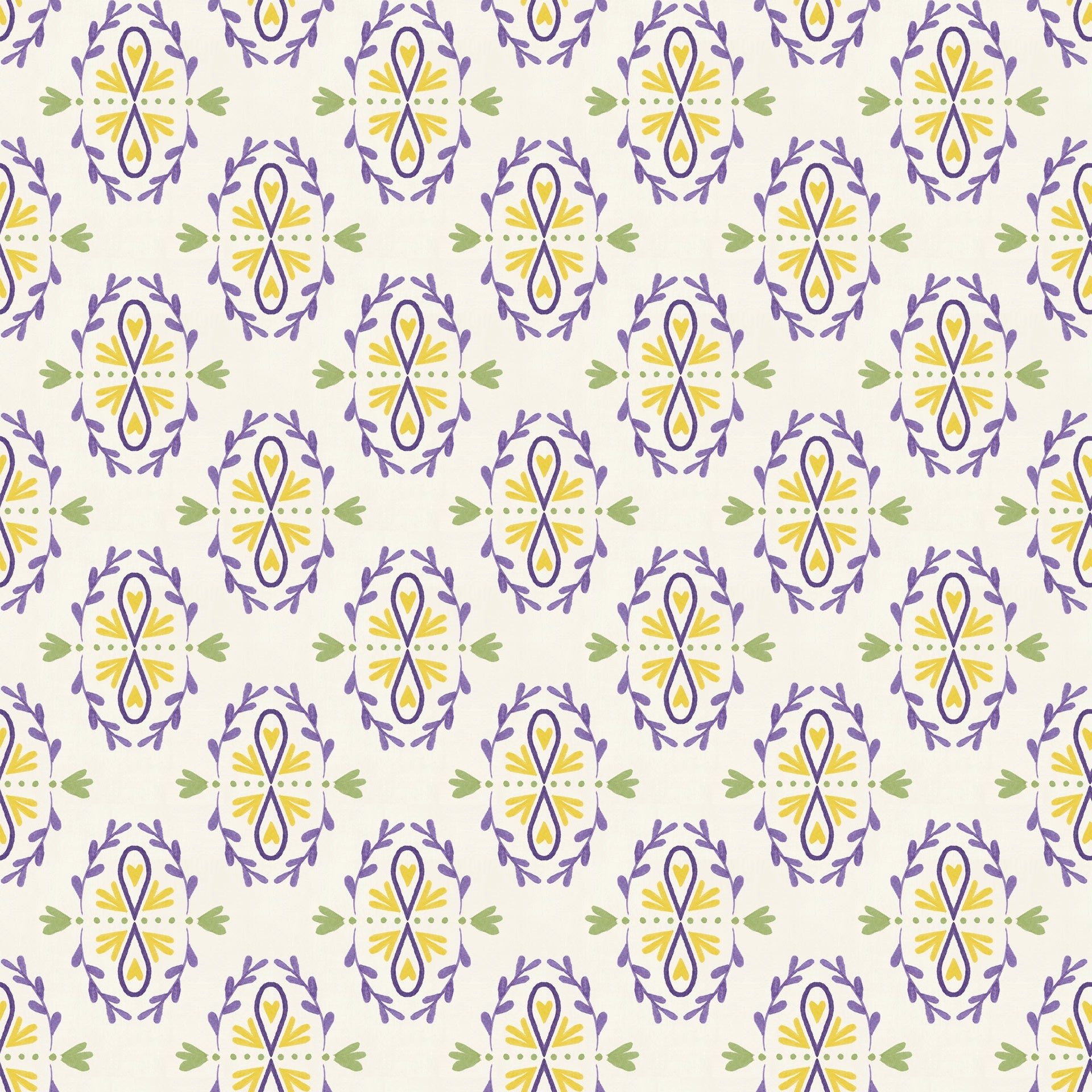 Fabric Lumin Tide + Loom Cream Tile Lavender Whimsy by the Quarter Yard T115-006-163