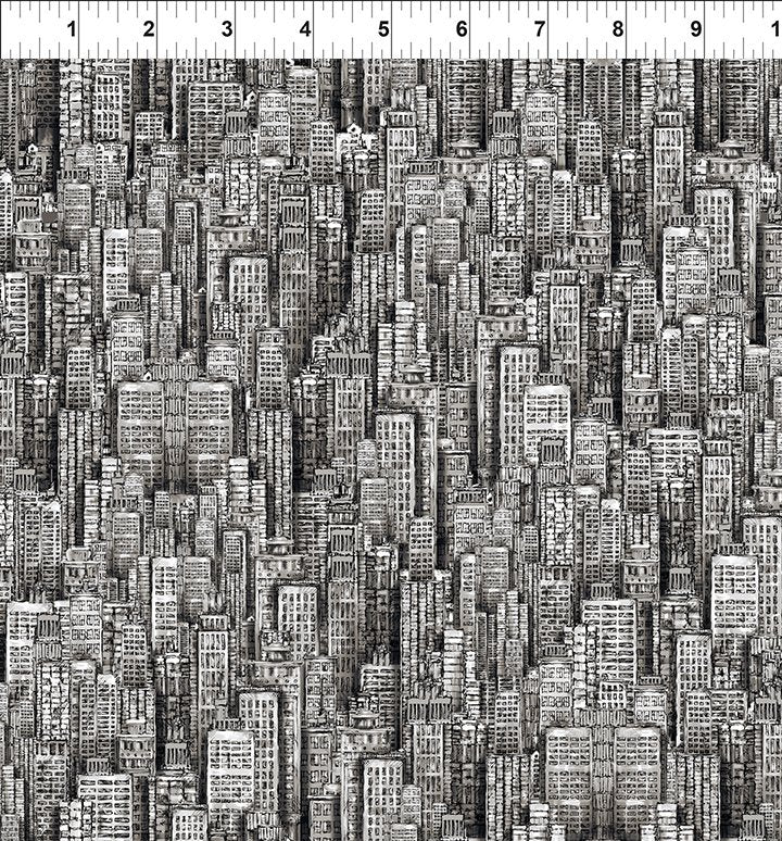 Fabric In The Beginning Taupe City Sketchbook Prints by the Quarter Yard 5SK-1