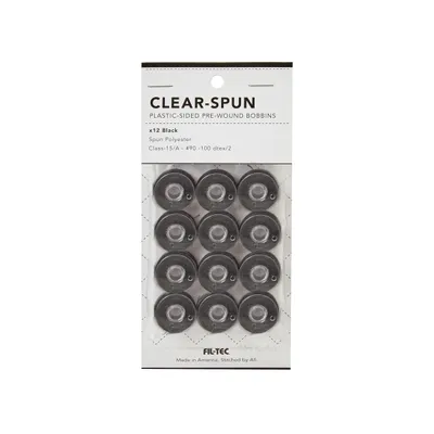 Fil-Tec Clear-Spun Class 15 / Size A Prewound 90wt Embroidery Bobbins 12pk