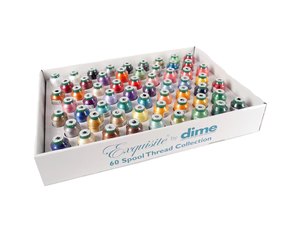 DIME Exquisite 60ct 1000m Spool Assorted Embroidery Thread Kit – World ...