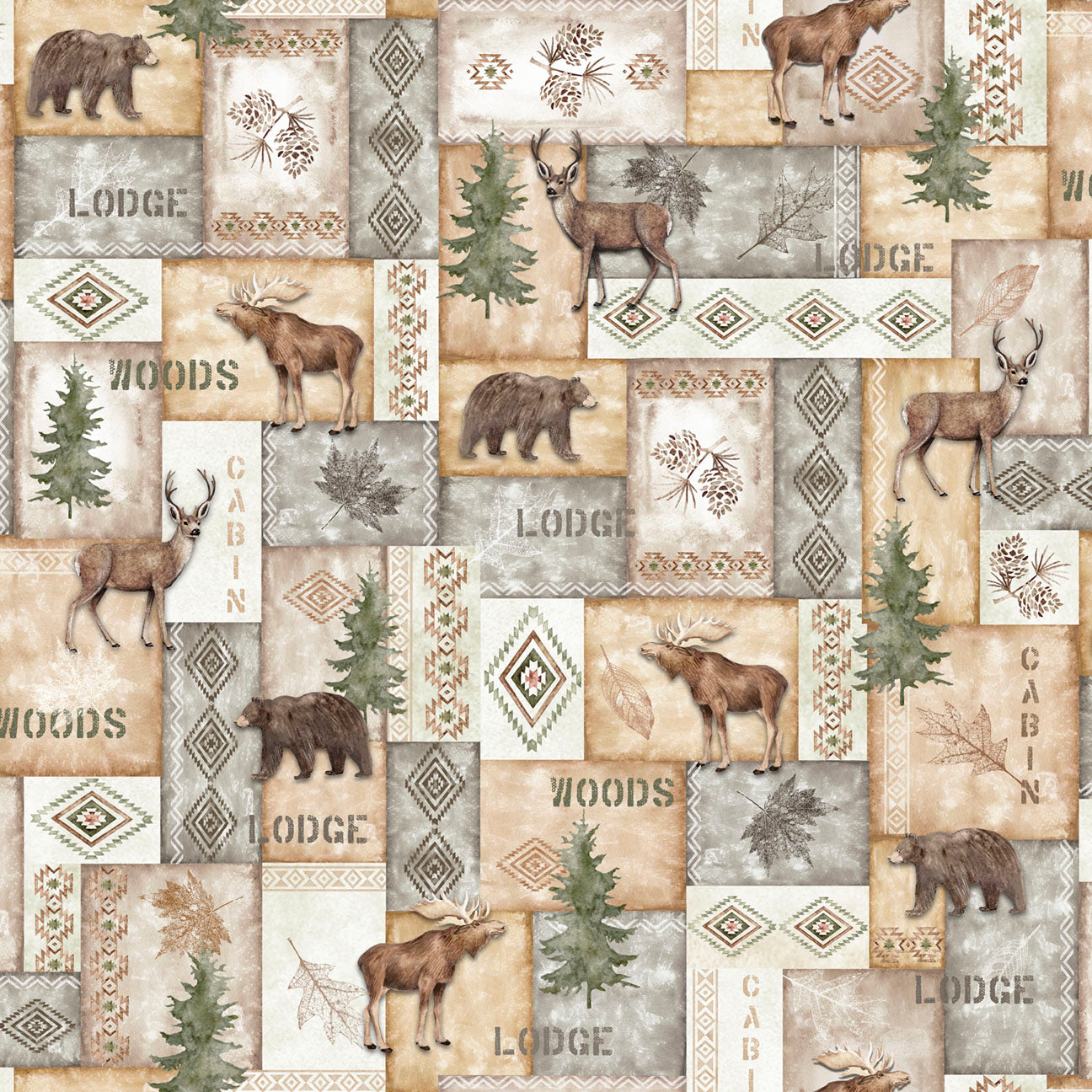 Fabric P&B Multi Allover Trail Ridge by the Quarter Yard 6340-MU