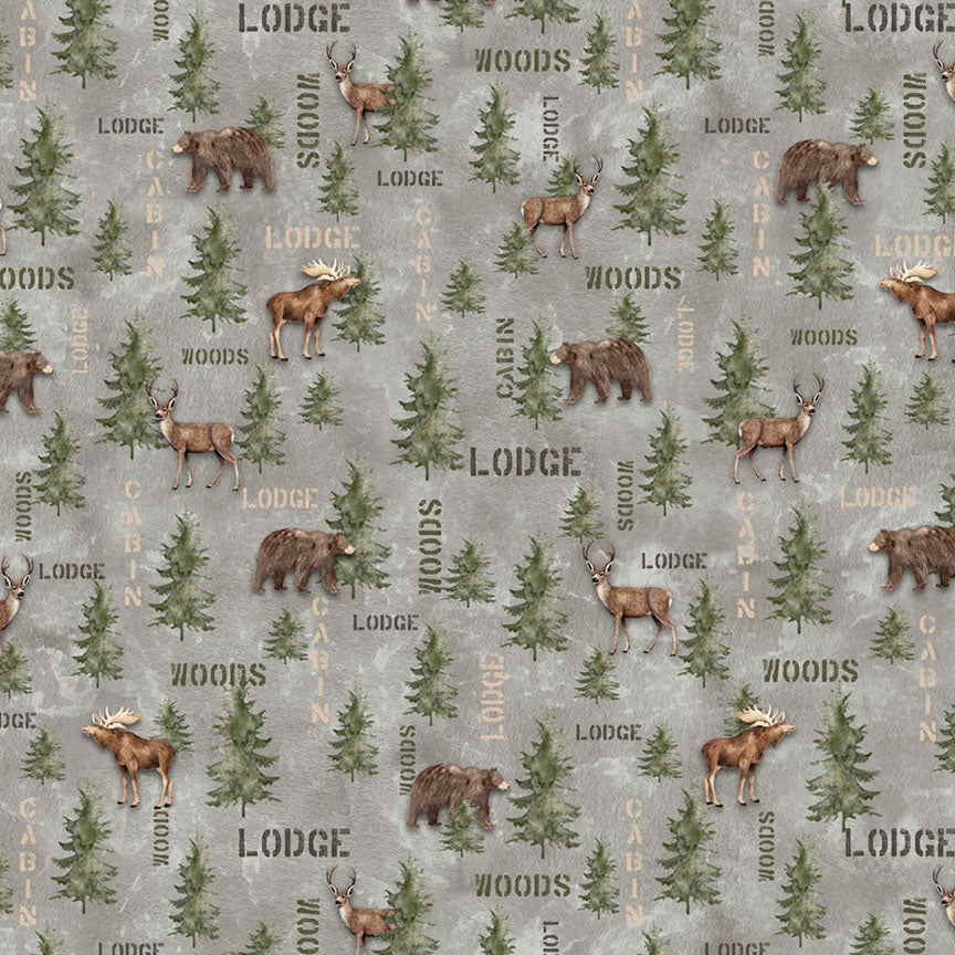 Fabric P&B Sage Woods and Words Allover Trail Ridge by the Quarter Yard 6342-S