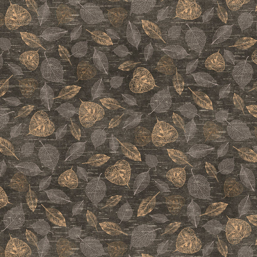 Fabric P&B Dark Sage Scattered Leaves Trail Ridge by the Quarter Yard 6343-DS
