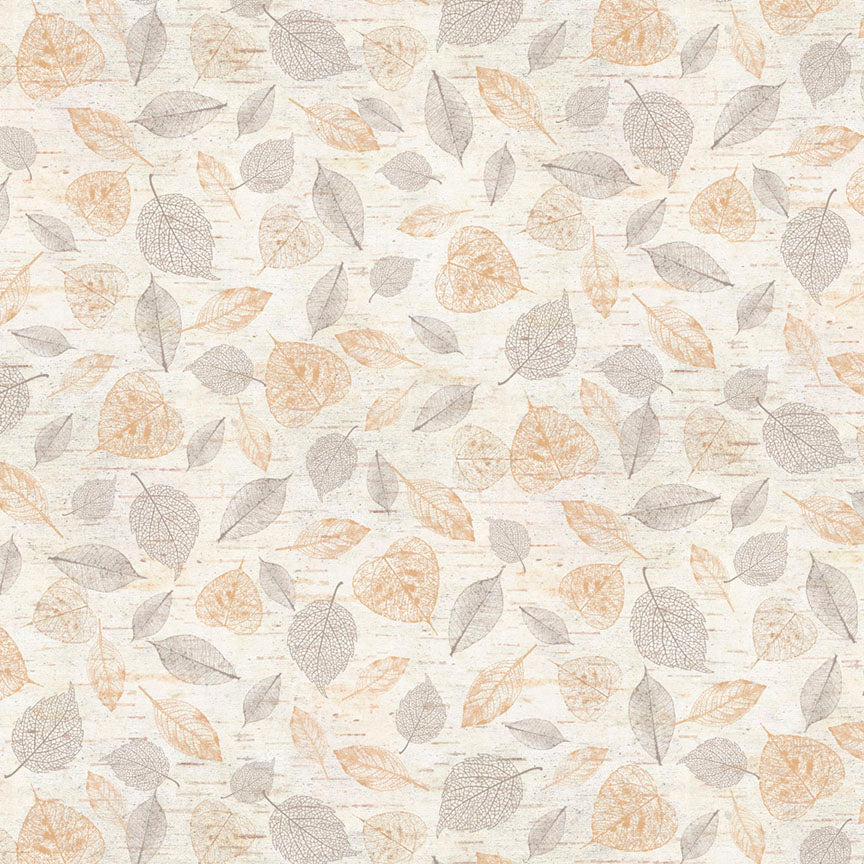 Fabric P&B Earth Scattered Leaves Trail Ridge by the Quarter Yard 6343-E