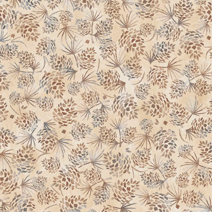 Fabric P&B Neutral Packed Pinecones Trail Ridge by the Quarter Yard 6344-NE