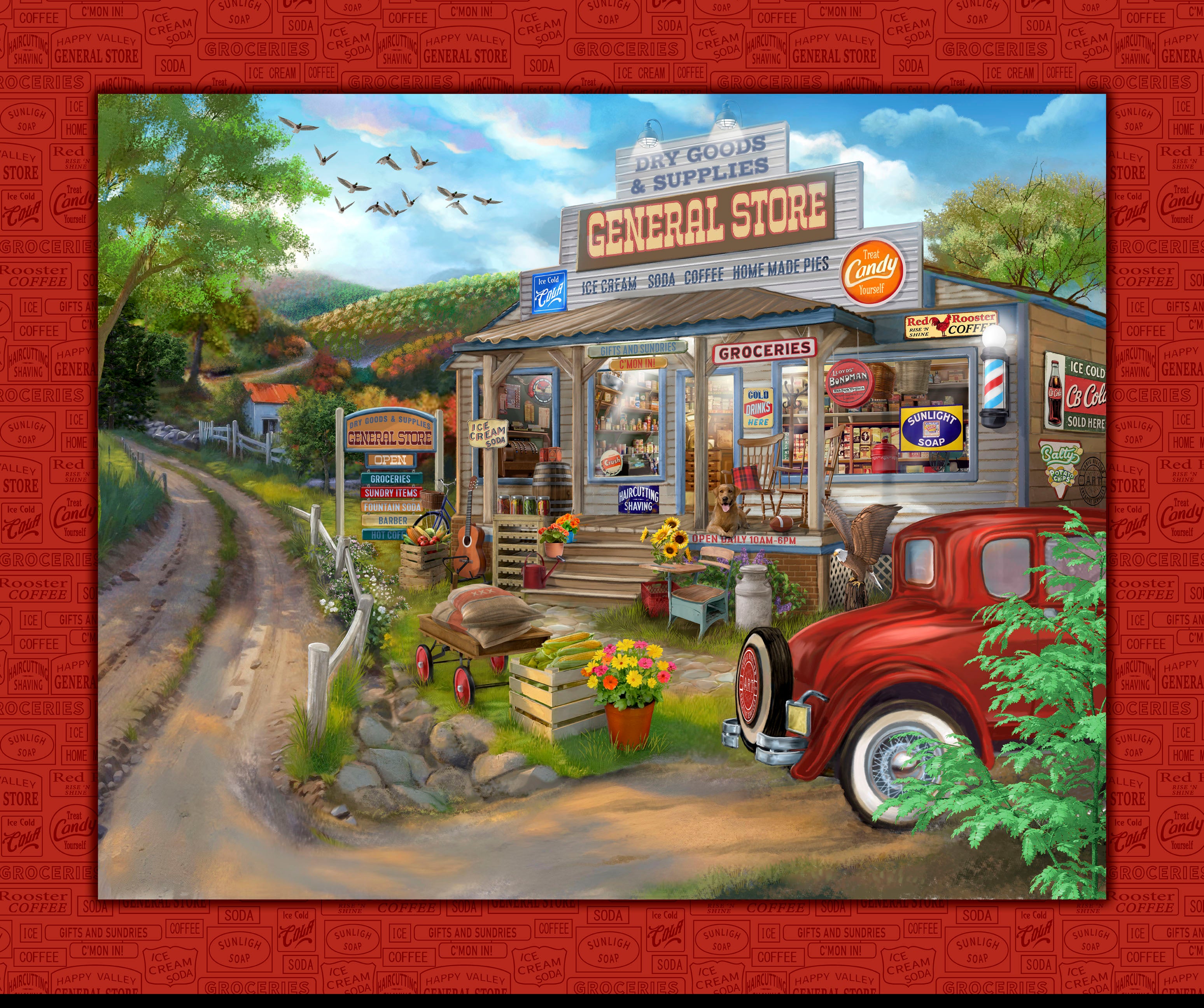 Fabric P&B Multi General Store Quilt Panel 6348-PA