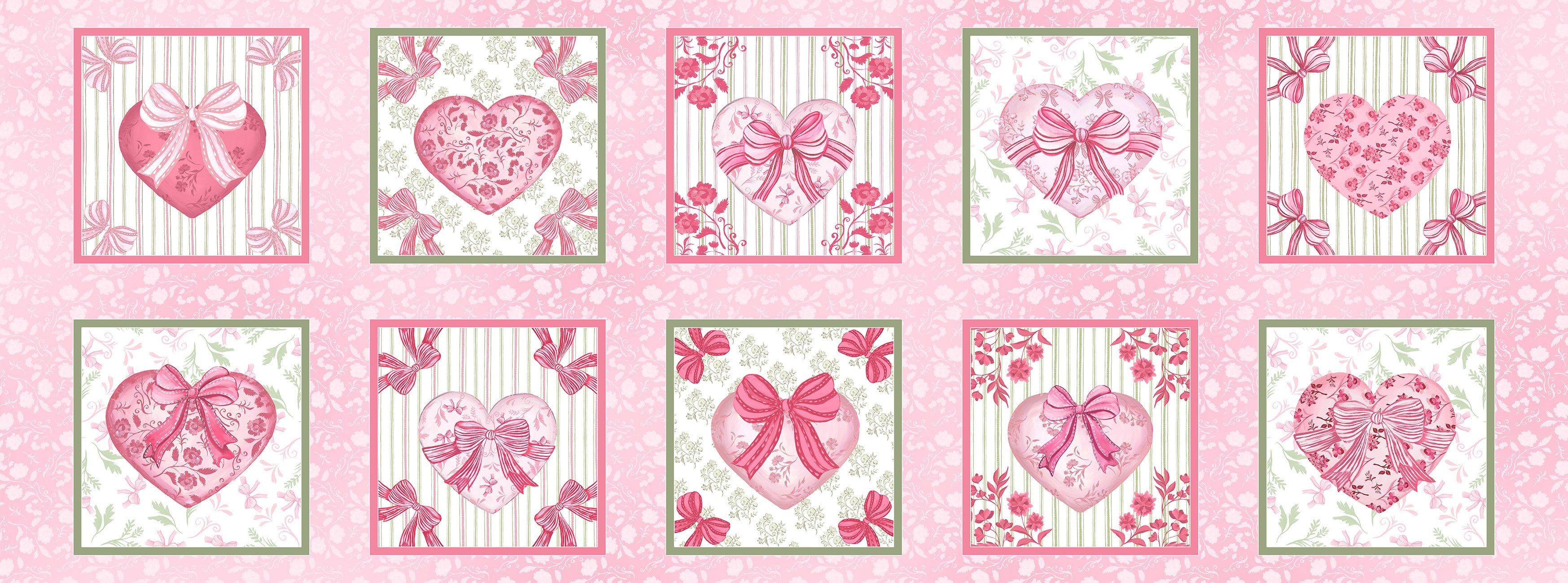 Fabric P & B Textiles Pink Charming Blocks Coquette Charm by the Quarter Yard 6485-PINK