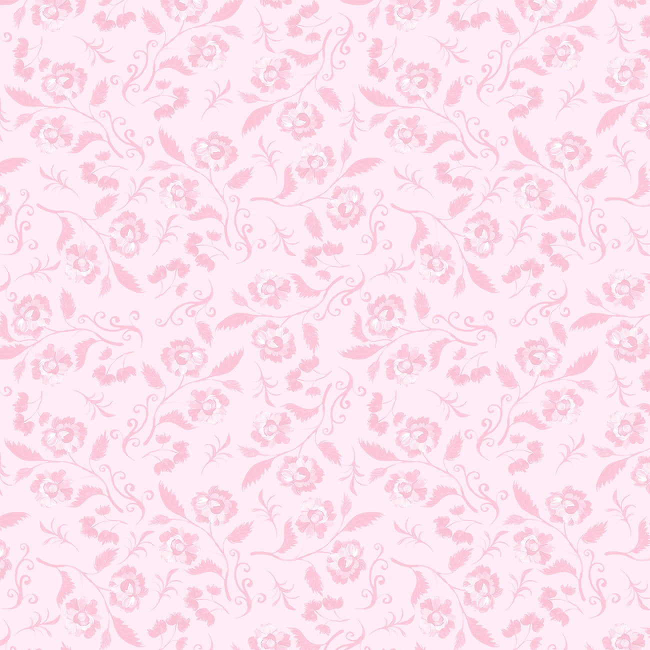 Fabric P & B Textiles Light Pink Floral Wallpaper Allover Coquette Charm by the Quarter Yard 6490-LTPINK