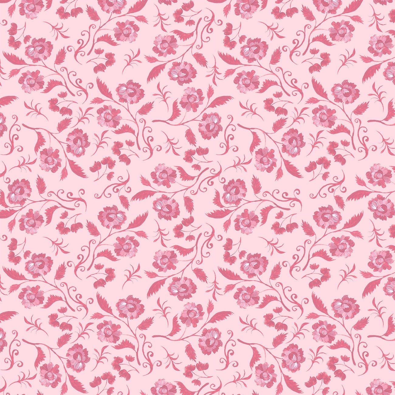 Fabric P & B Textiles Pink Floral Wallpaper Allover Coquette Charm by the Quarter Yard 6490-PINK